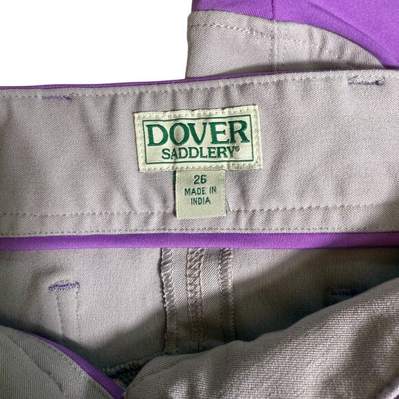 Dover Saddlery Wellesley Piped Knee Patch Breeches Purple Gray Equestrian 26 - Picture 10 of 12